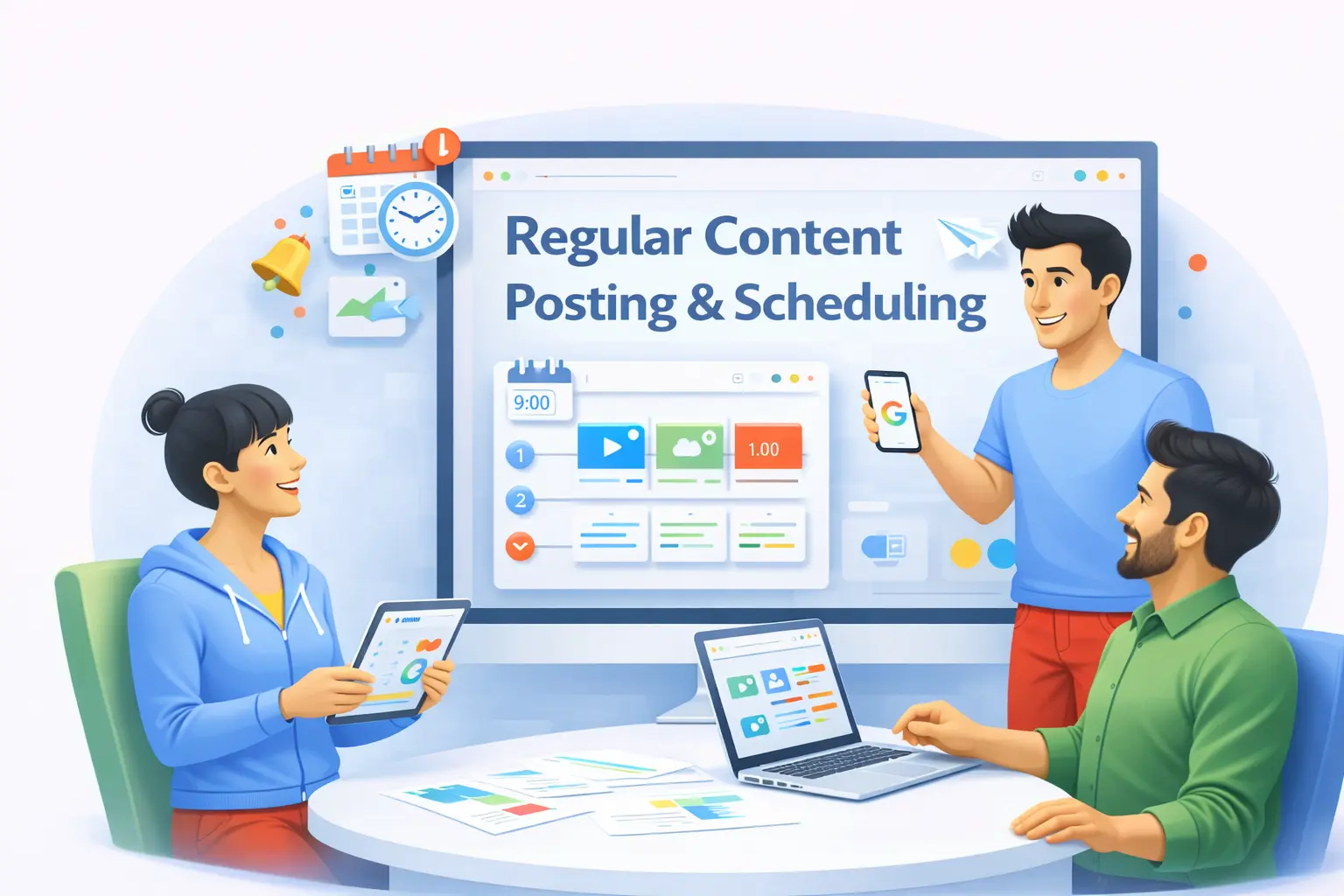 Regular Content Posting and Scheduling - Mobilogy Software Services LLP